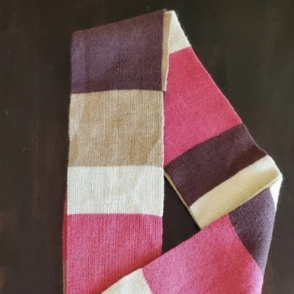 Women's Scarf Pink Brown Off White Tan - Picture 2 of 3